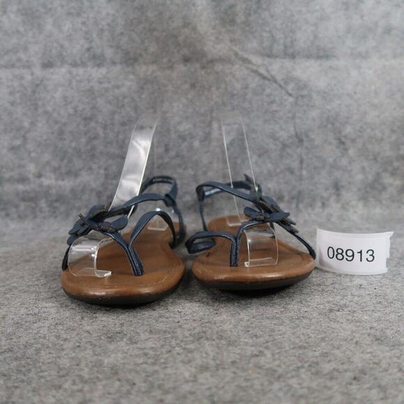 Madeline Stuart Shoes Womens 6 Sandals Fashion Flat Slingback Flower Stud Buckle - Picture 3 of 14